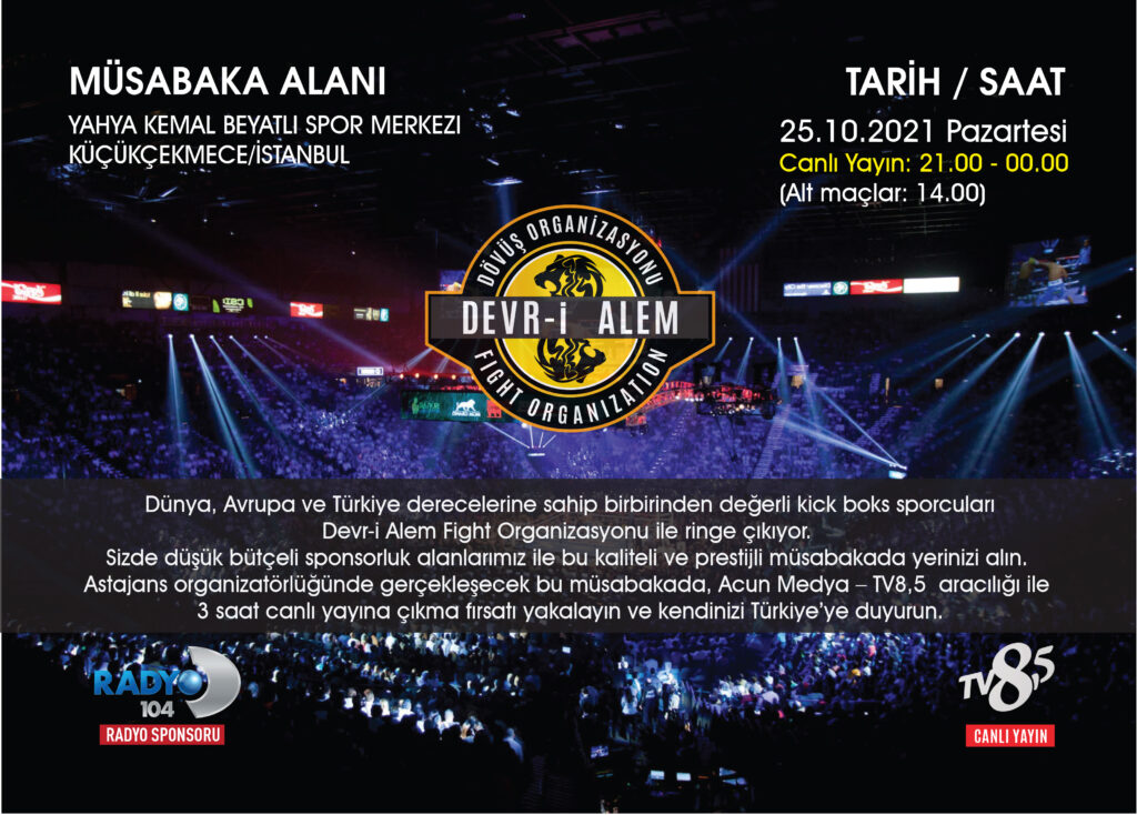 Devr-i Alem Fight Kick Boks Organizasyonu Serisi 25 Ekim de İstanbul’da!