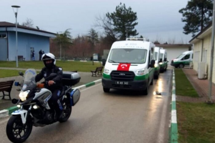 Bursa’da kazada şehit olan 4 itfaiye eri son yolculuğuna uğurlandı