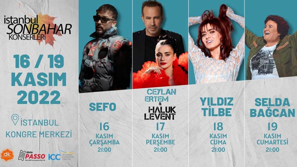 Yılın son konser serisi başlıyor. Sefo, Yıldız Tilbe, Selda Bağcan, Ceylan Ertem&Haluk Levent