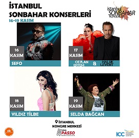 Sonbahar’ın en heyecan verici 4 konserlik serisi 16 Kasım’da Sefo ile başlıyor. Selda Bağcan, Yıldız Tilbe, Ceylan Ertem&Haluk Levent