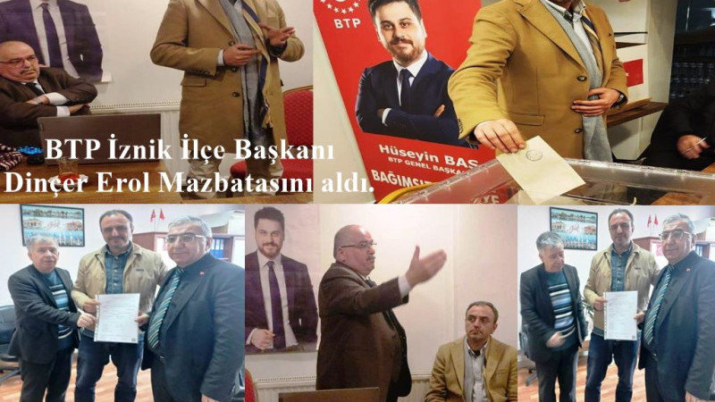 Erol Mazbatasını İznik seçim kurulundan aldı