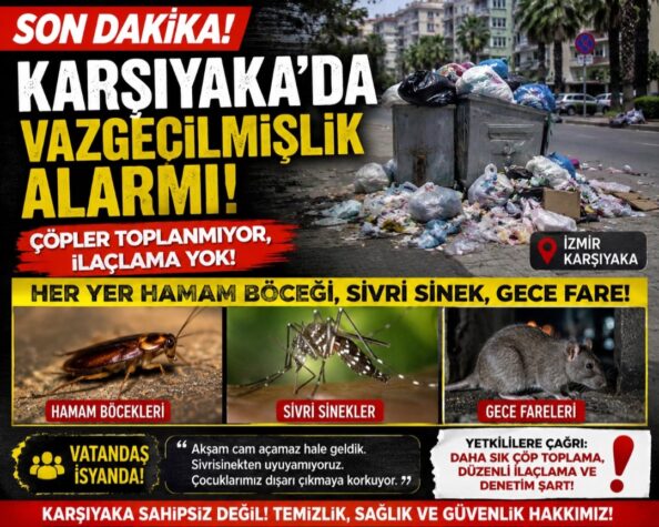 Karşıyaka’da Çöp Krizi İddiası: Vatandaşlar Tepkili, Sokaklarda Kötü Koku ve Haşere Şikâyeti Artıyor