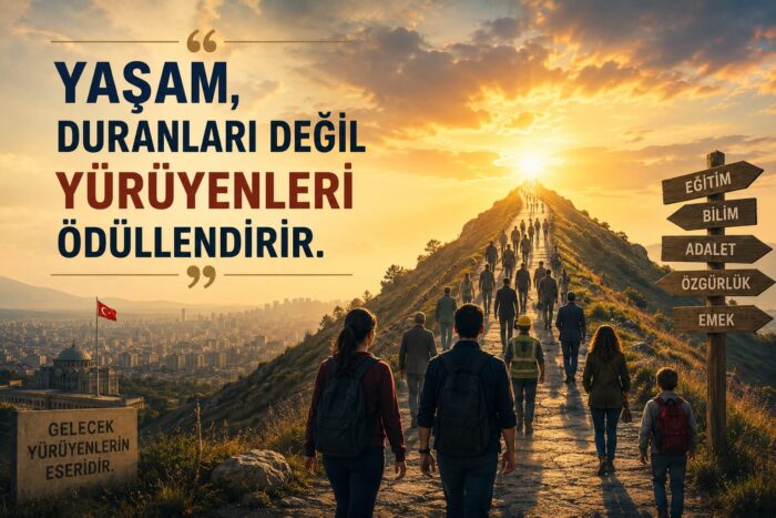 YAŞAM, DURANLARI DEĞİL YÜRÜYENLERİ ÖDÜLLENDİRİR.