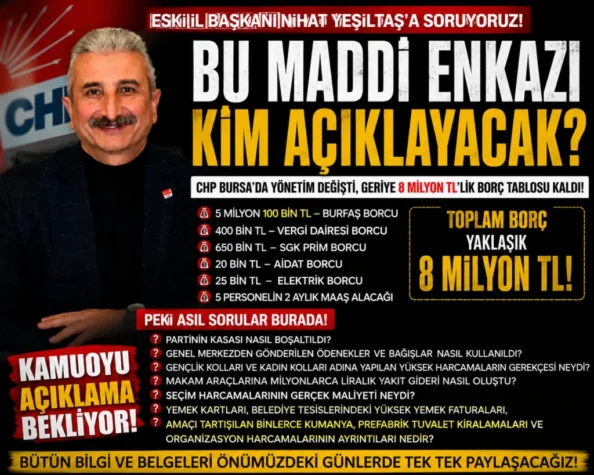 CHP Bursa’da Mali Tablo Tartışması Büyüyor: Devir Teslim, Borç ve Harcama Kalemleri Gündemde