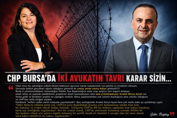 CHP BURSA’DA 2 AVUKATIN TAVRI KARAR SİZİN…